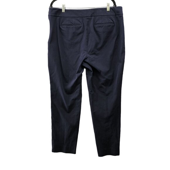 Talbots Chatham Ankle Pants Womens Size 16 Navy Blue Flat Front Slim Skinny - Picture 2 of 11